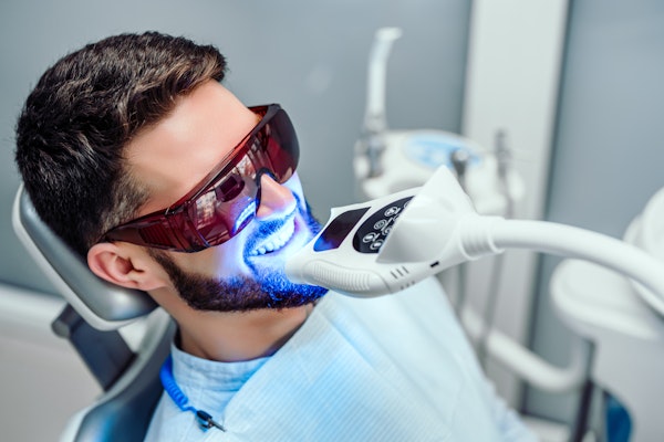 Man getting teeth whitened